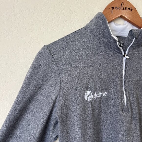 Rhoback Top Women Medium Grey Pullover Quarter Zip Thumb Hole Jacket Golf Logo M - Picture 3 of 8